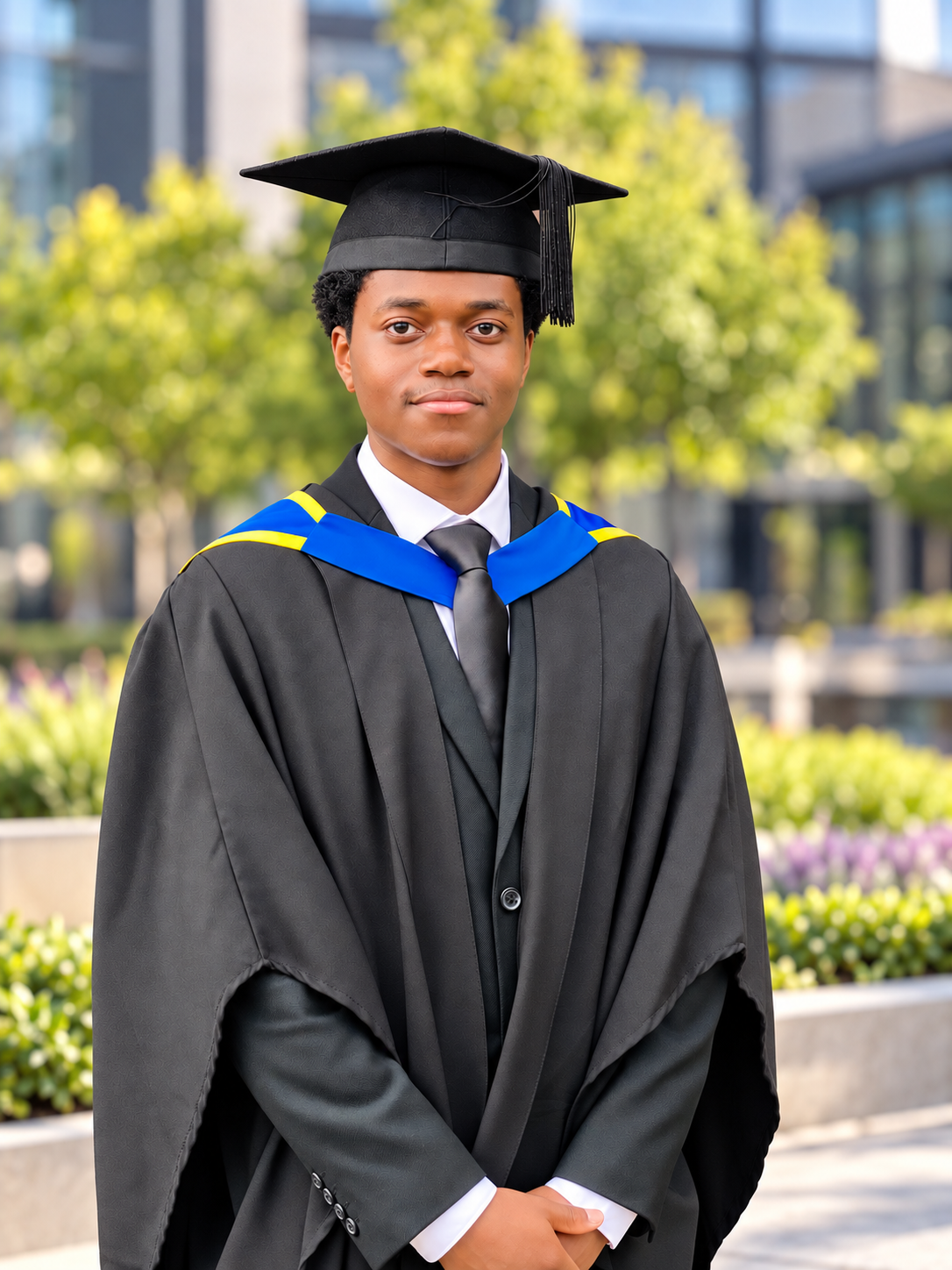 Sean in his graduation cap and gown