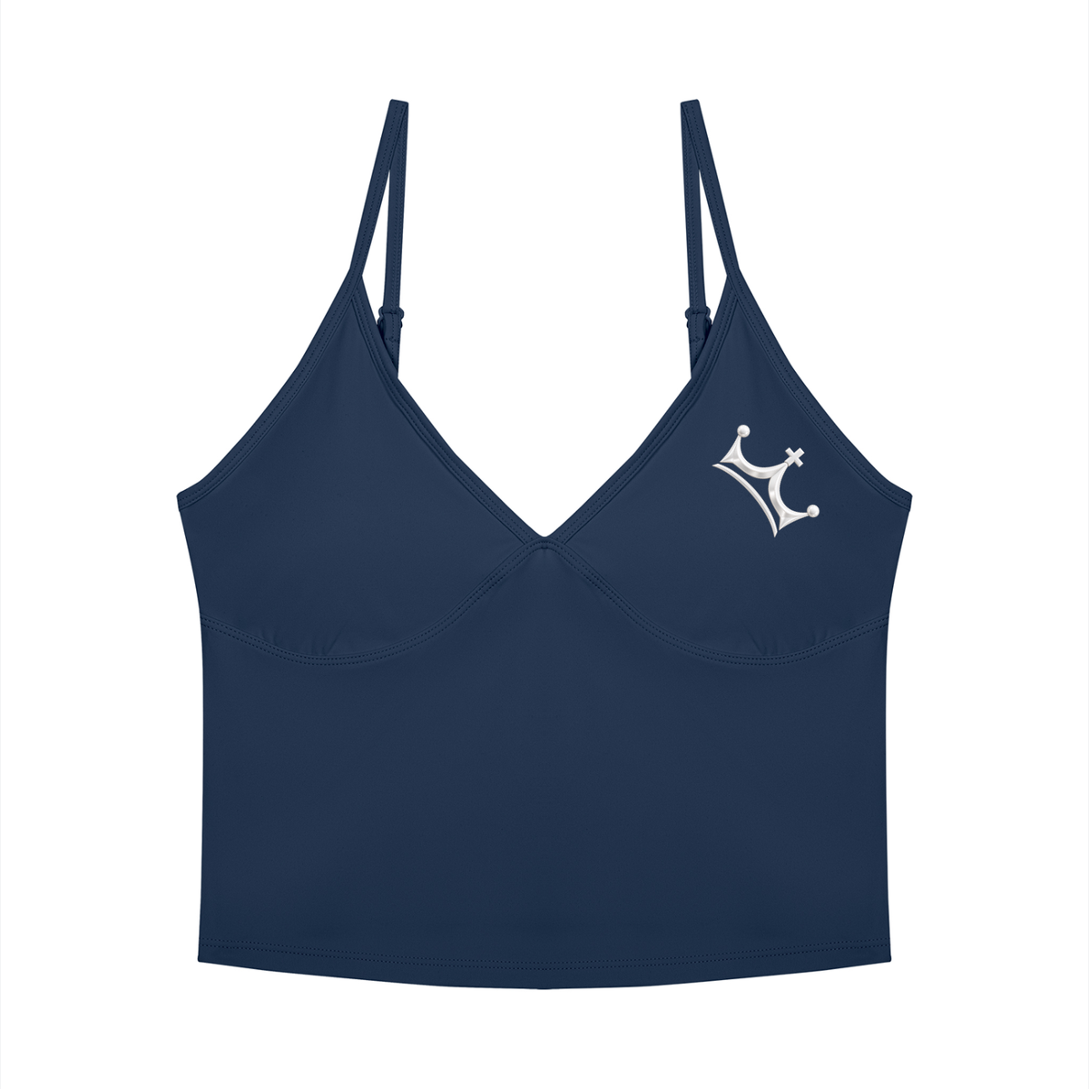 The GFG Heritage V-Neck Yoga Tank — White Crown