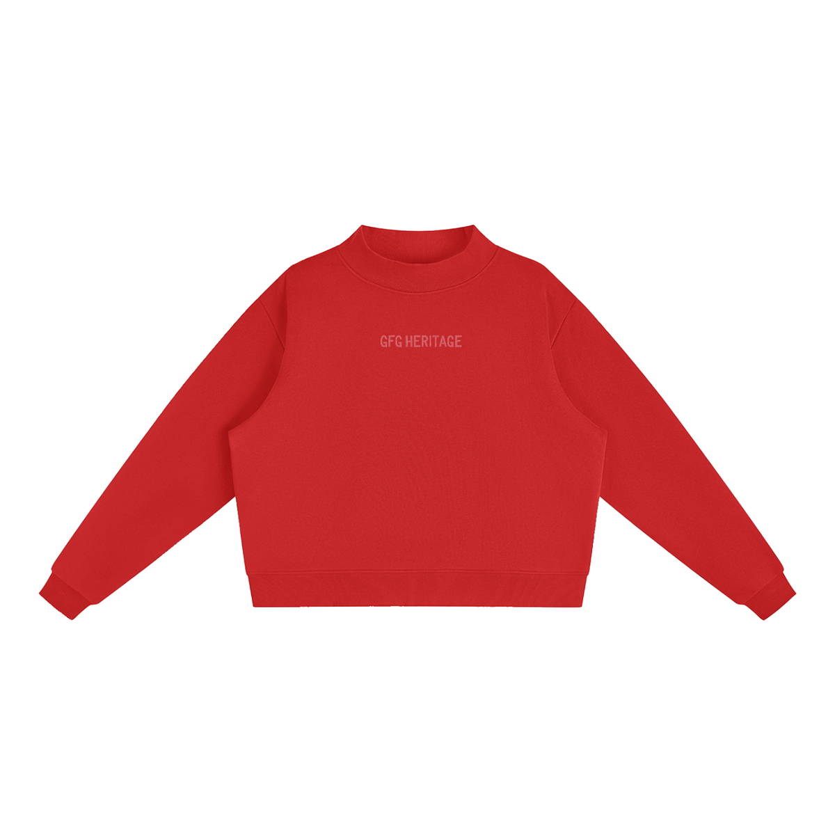 The GFG Heritage Essential Fleece Mock-Neck Sweatshirt — Tonal Lettering
