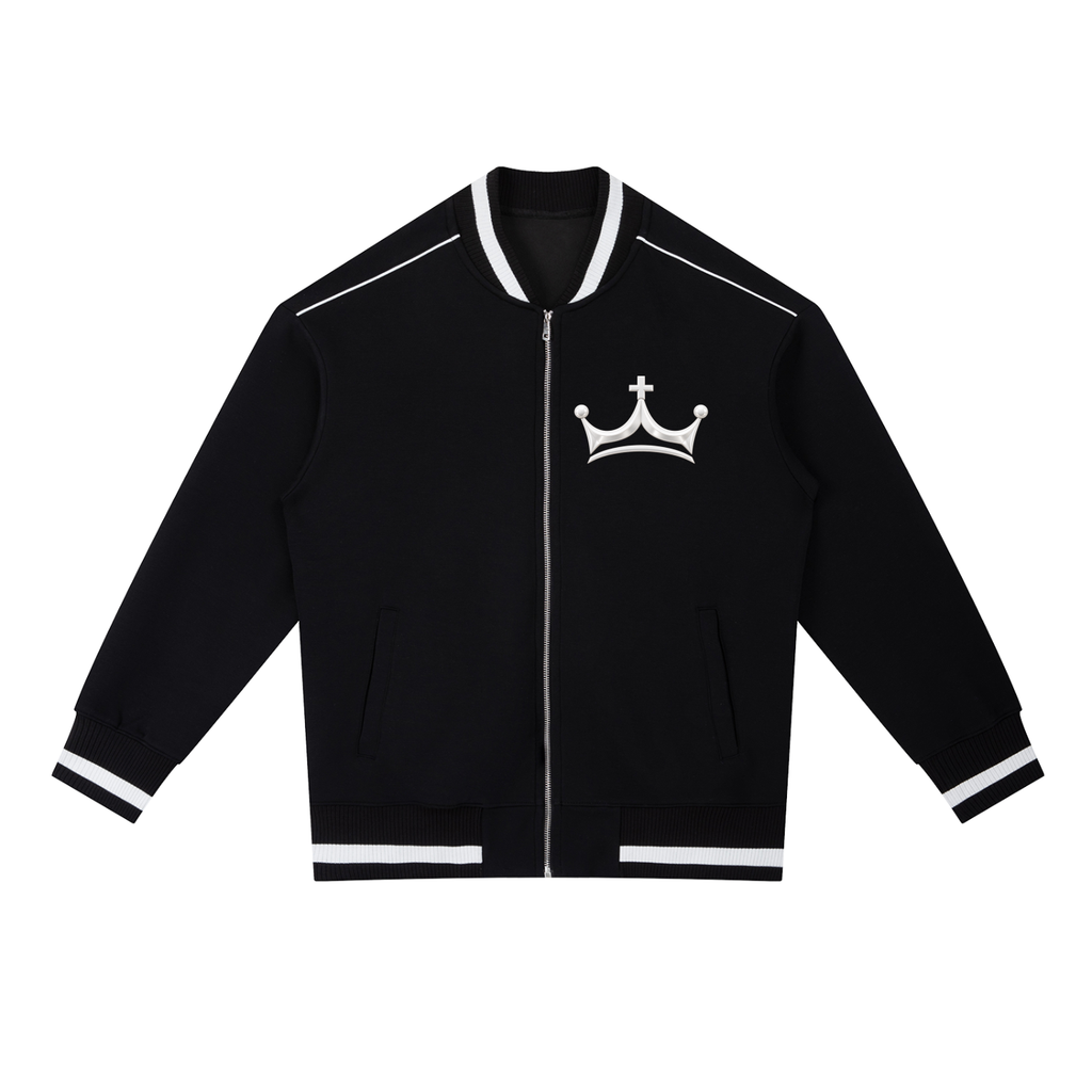 Contrast Piping Zip Bomber Jacket