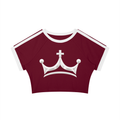 The GFG Heritage Varsity Crop Tee — White Crown