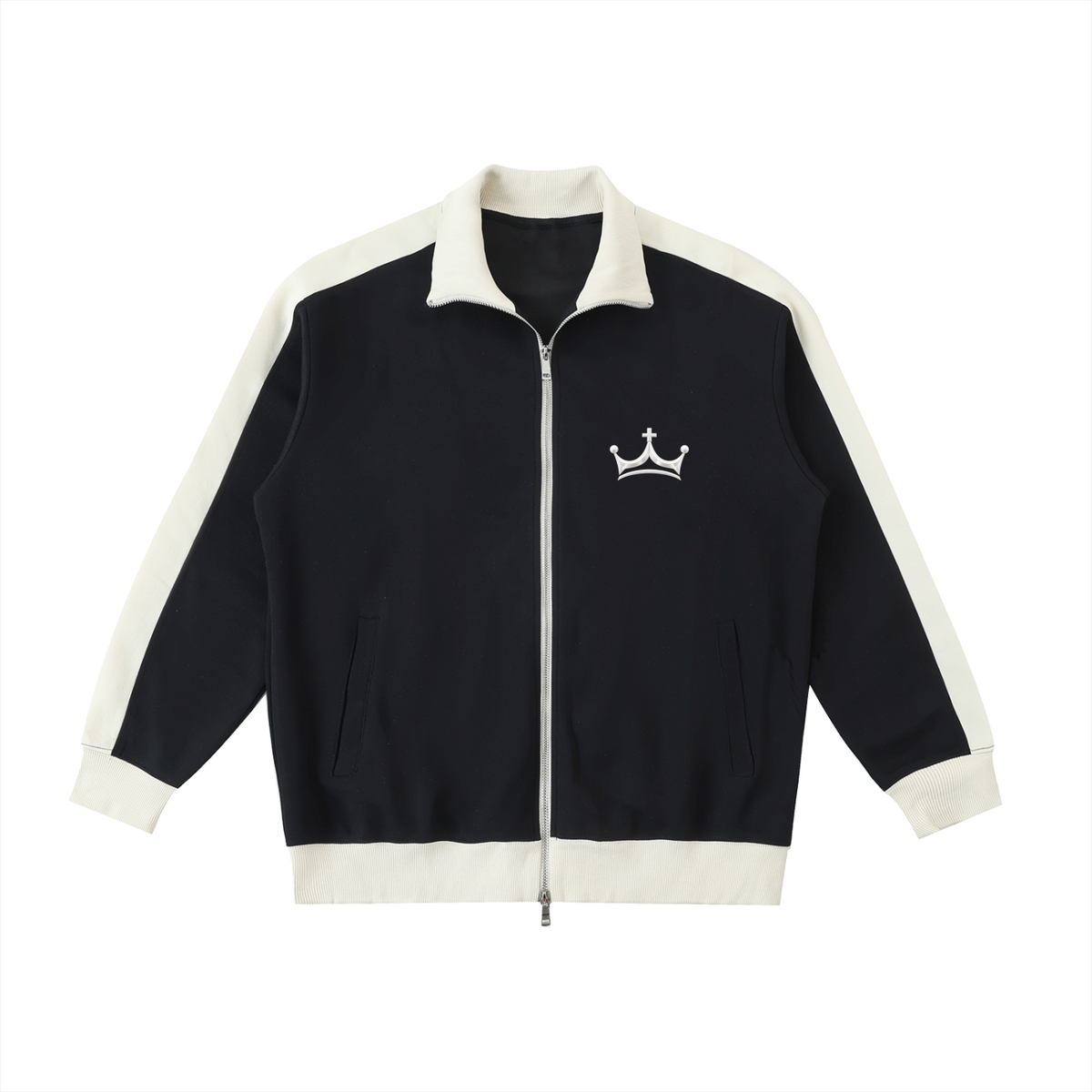 The GFG Heritage Contrast Trim Jacket — Silver Crown