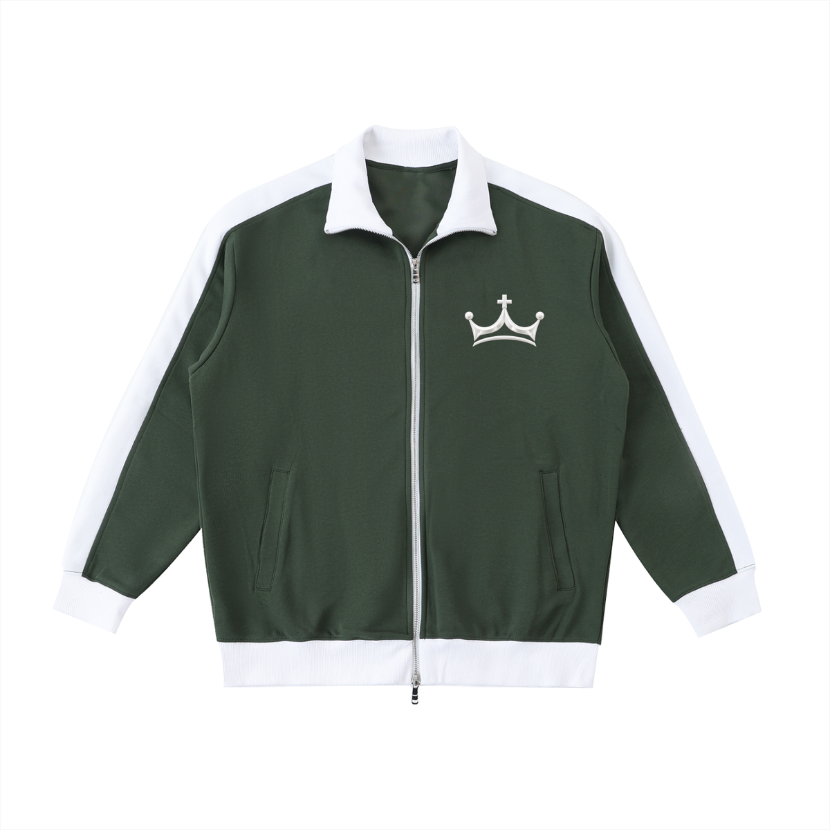 The GFG Heritage Contrast Trim Jacket — Silver Crown