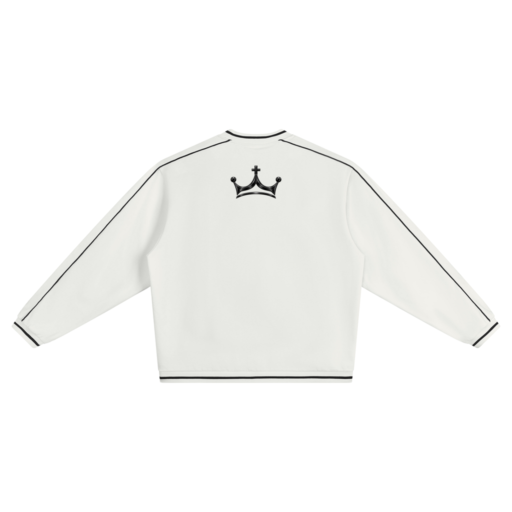 The GFG Heritage Color Block V-Neck Sweatshirt — Ivory