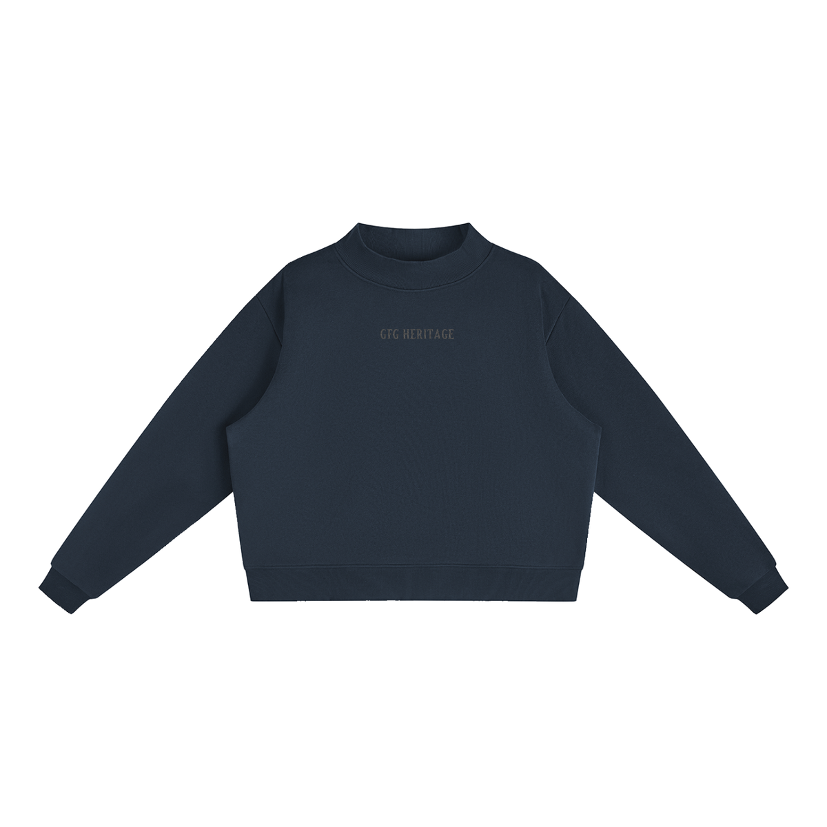 The GFG Heritage Essential Fleece Mock-Neck Sweatshirt — Tonal Lettering