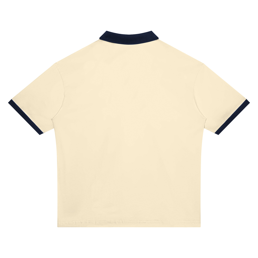 The GFG Heritage Color Block Polo — White & Navy
