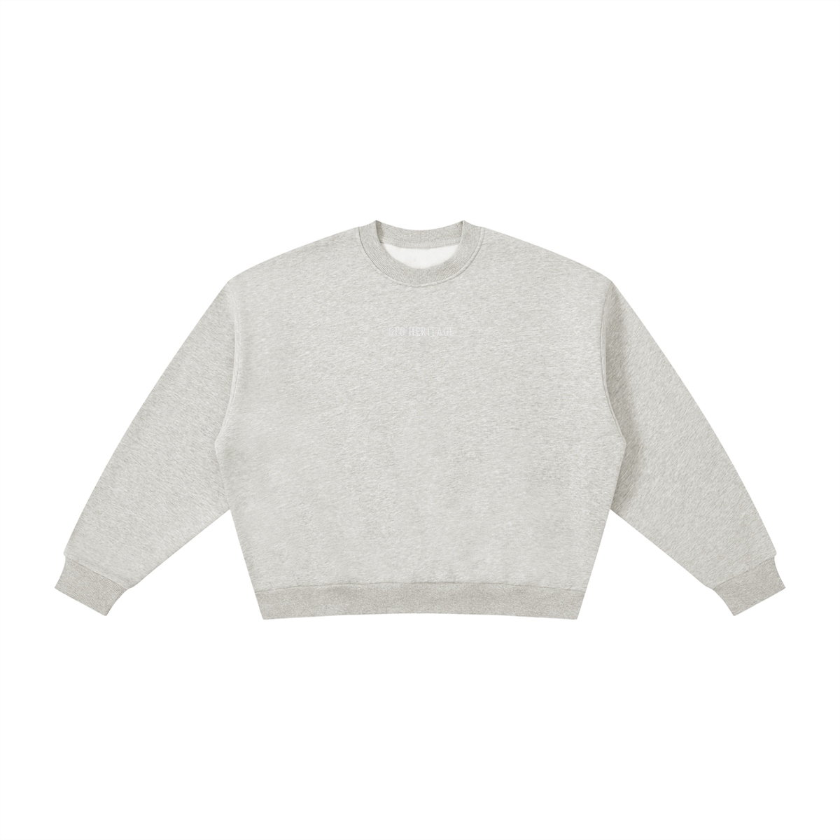 The GFG Heritage Boxy Fleece Crewneck — Tonal Lettering