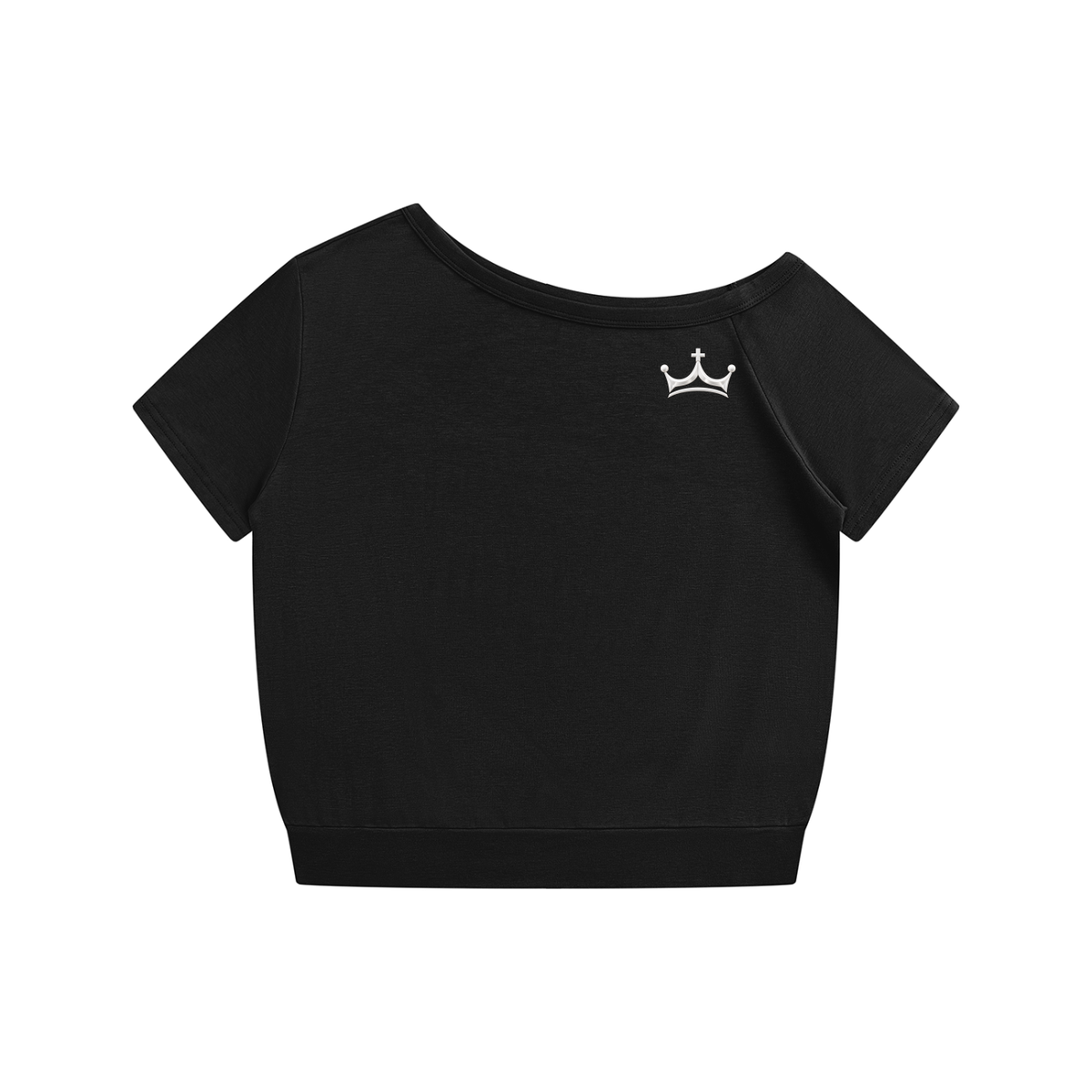 The GFG Heritage Off-the-Shoulder Tee — White Crown