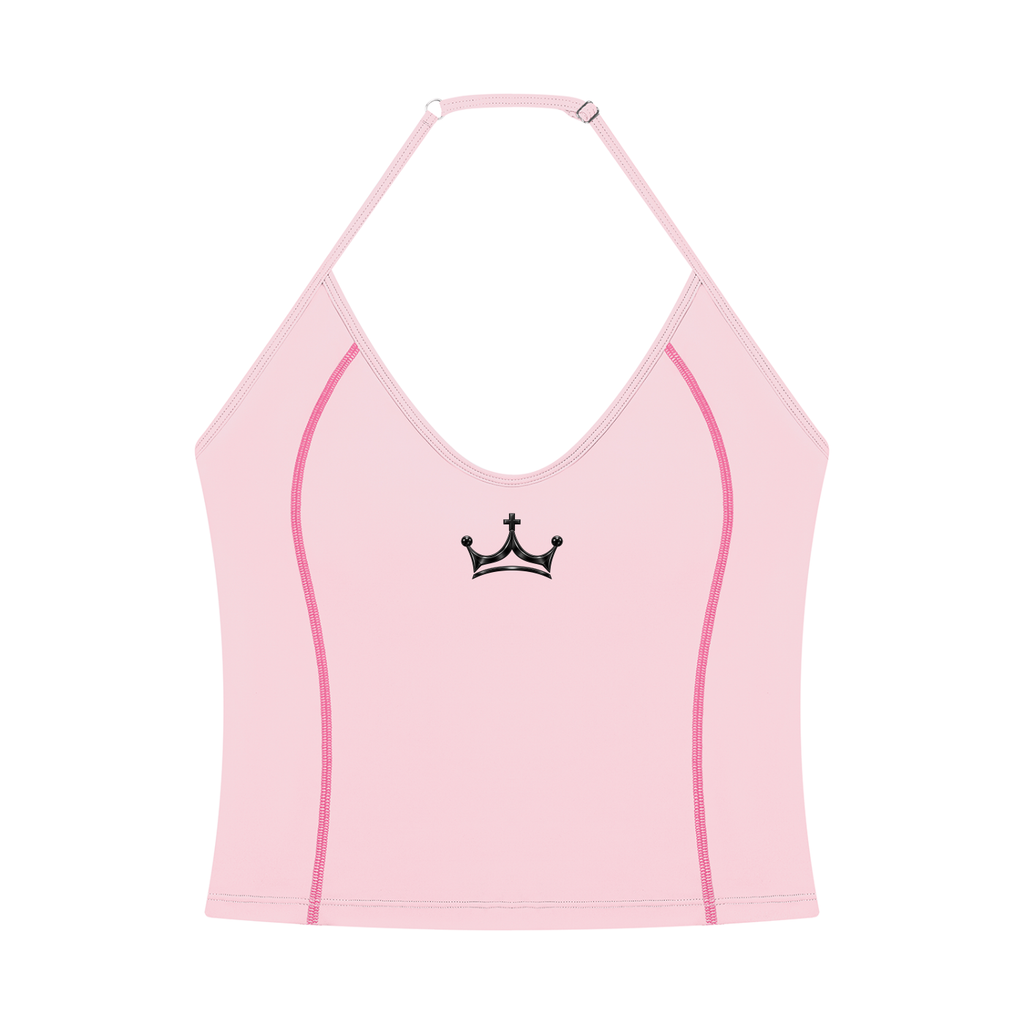 The GFG Heritage Halter Yoga Tank — Black Crown