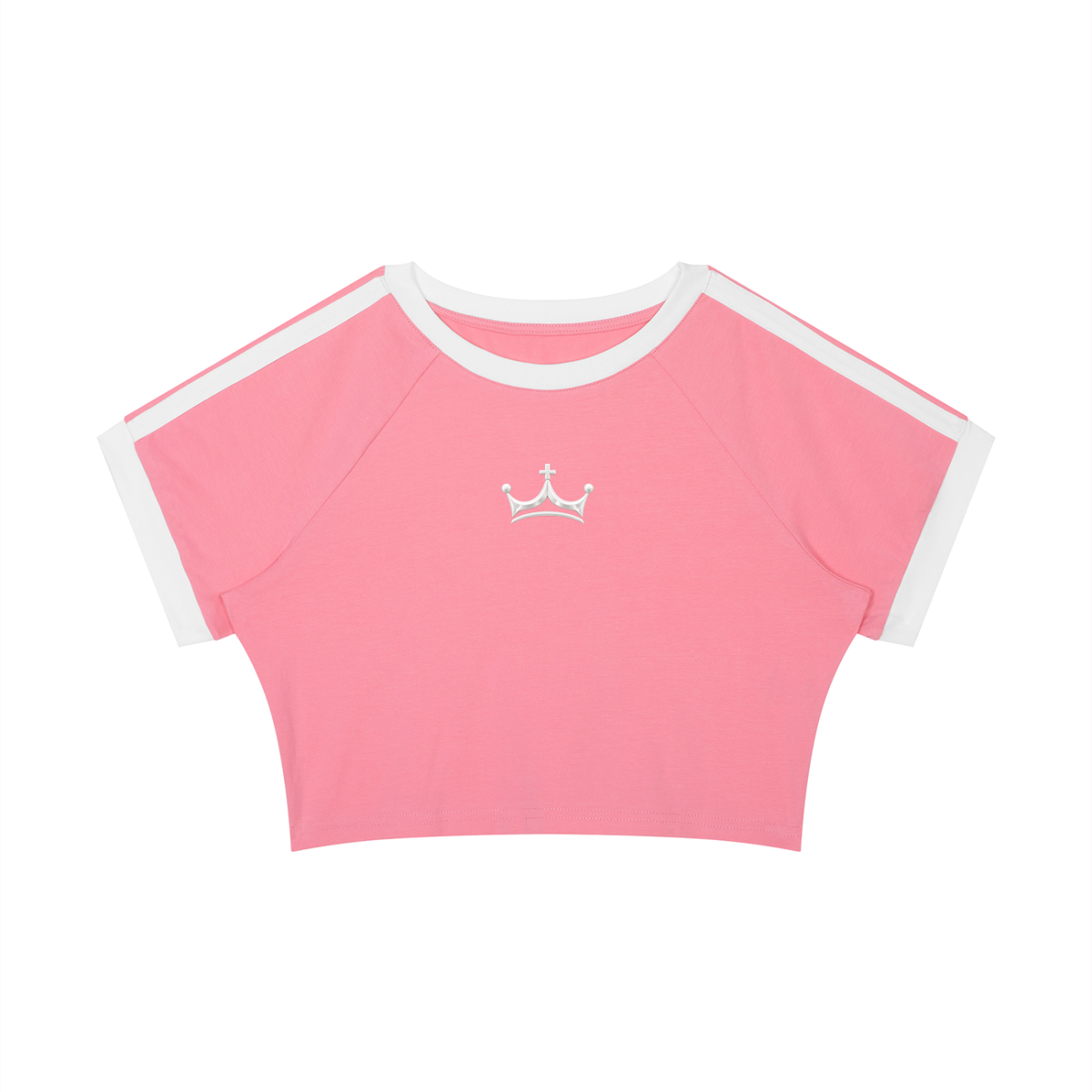 The GFG Heritage Collegiate Crop Tee — White Crown