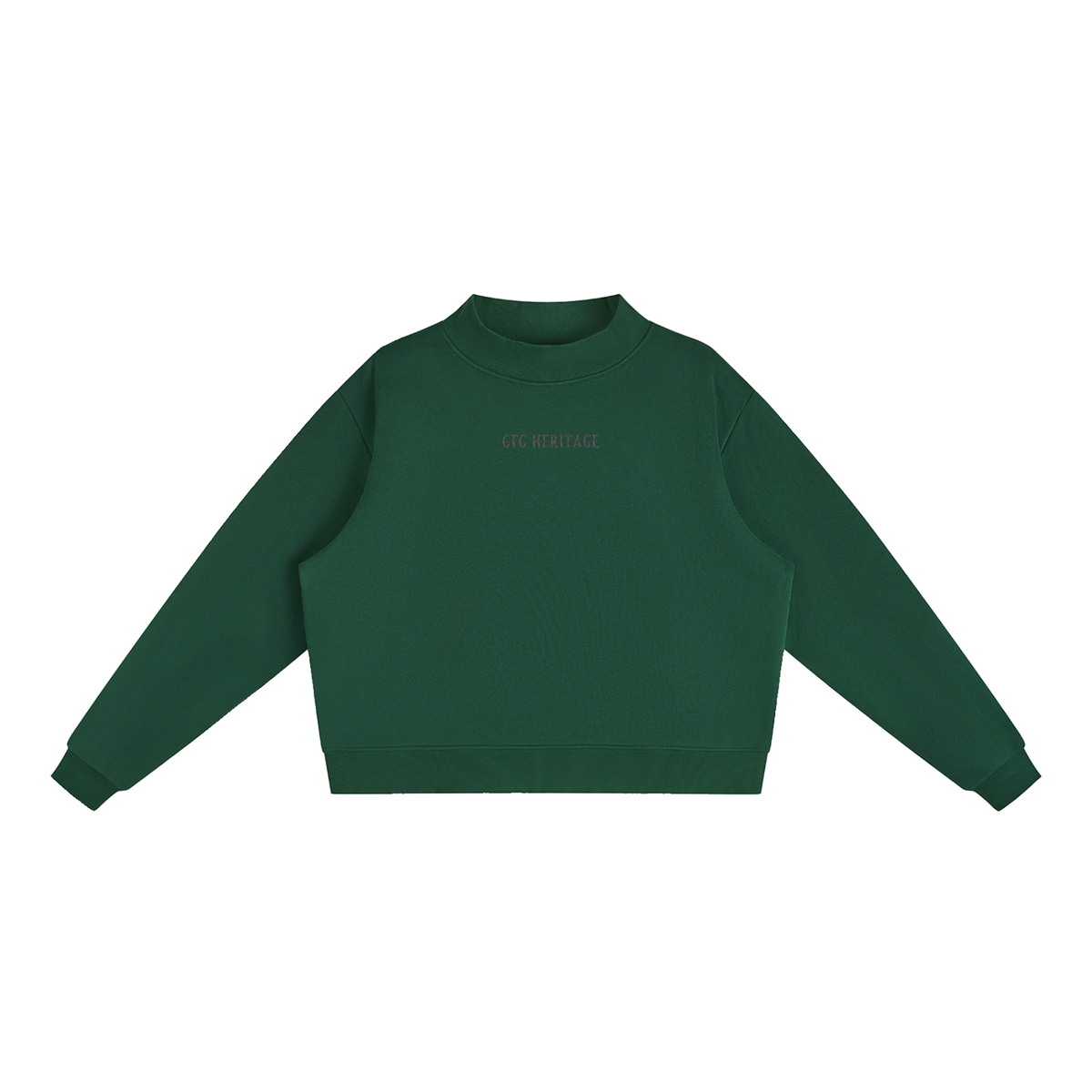 The GFG Heritage Essential Fleece Mock-Neck Sweatshirt — Tonal Lettering