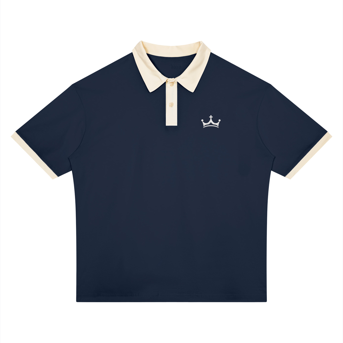The GFG Heritage Colour Block Polo — Silver Crown