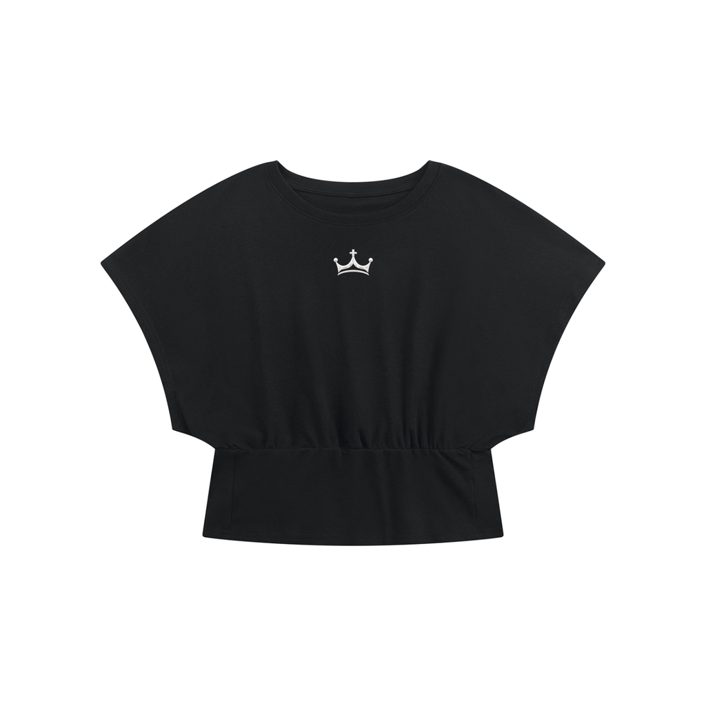 The GFG Heritage Dolman Crop Tee — White Crown
