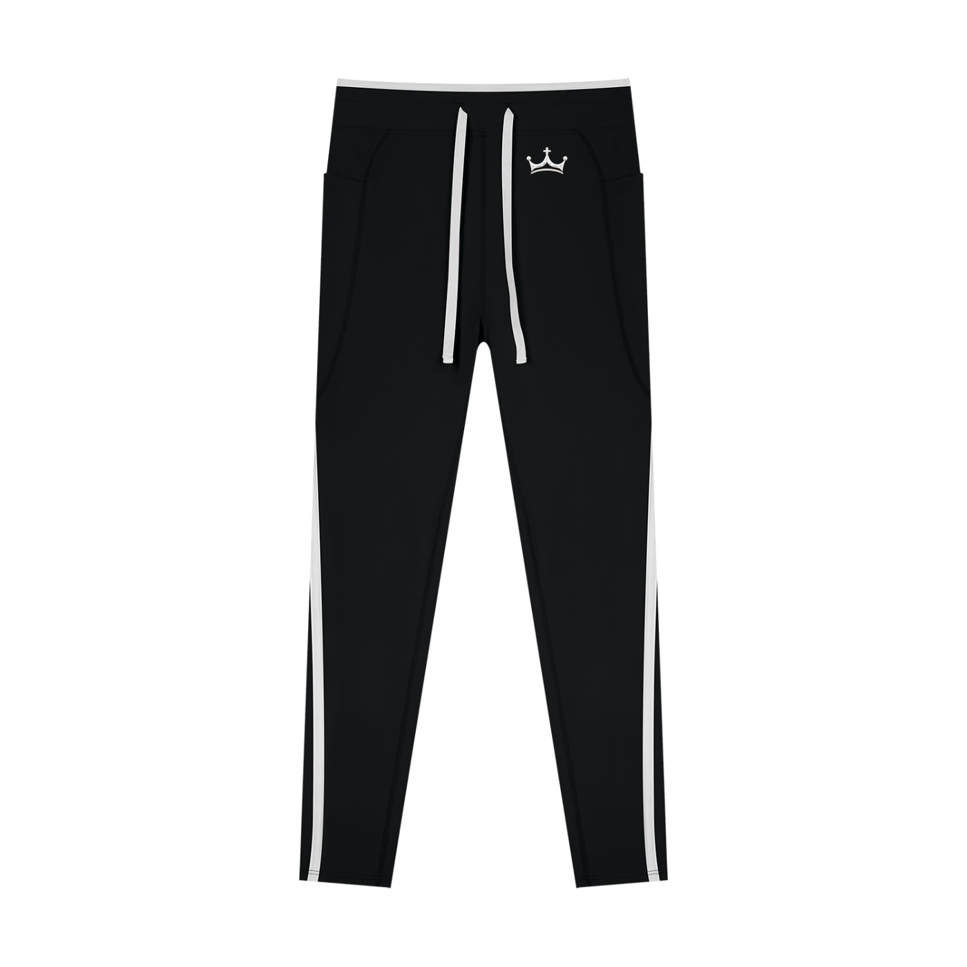 The GFG Heritage Side Stripe Yoga Leggings — White Crown