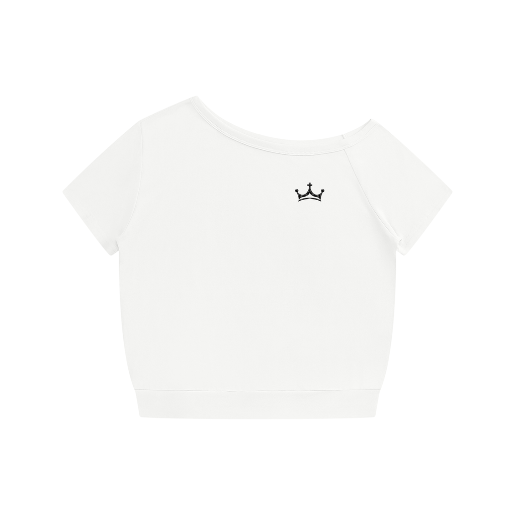 The GFG Heritage Off-the-Shoulder Tee — Black Crown