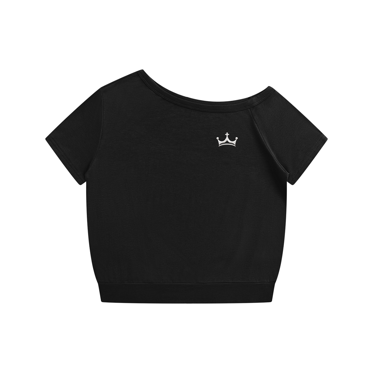 The GFG Heritage Off-the-Shoulder Tee — White Crown