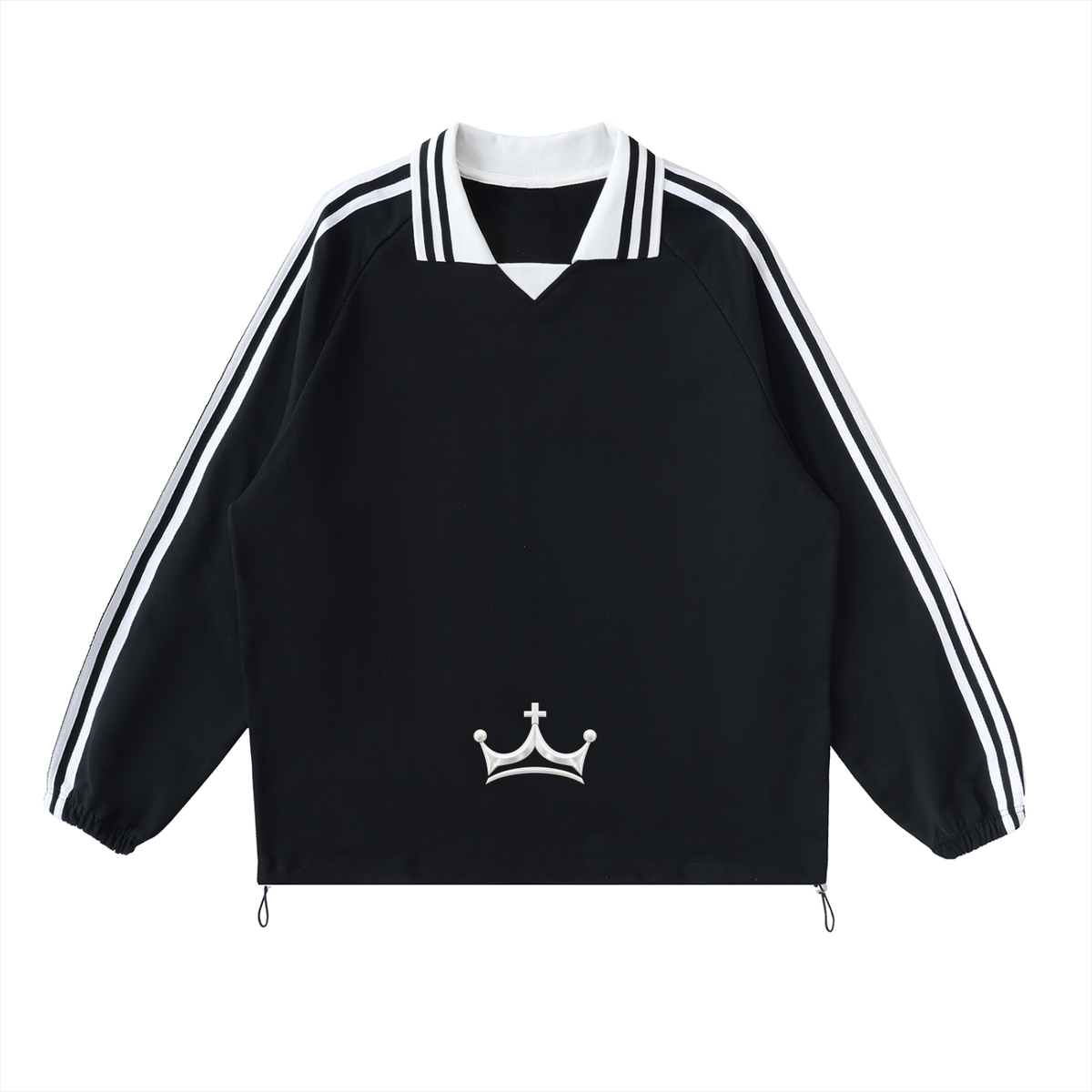 The GFG Heritage Lapel Collar Sweatshirt — White Crown