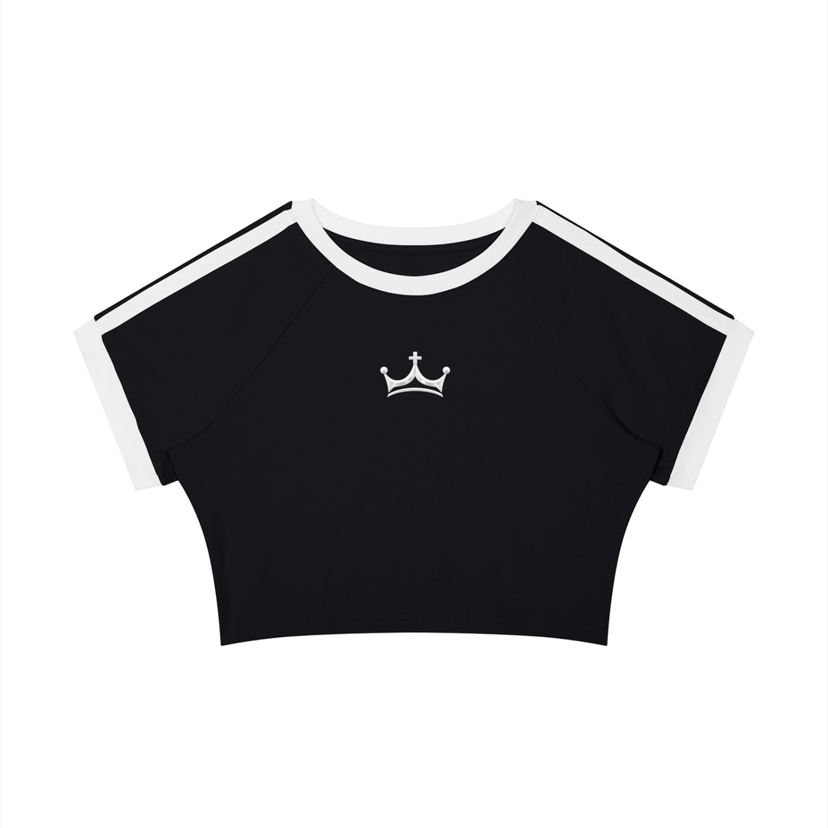 The GFG Heritage Collegiate Crop Tee — White Crown
