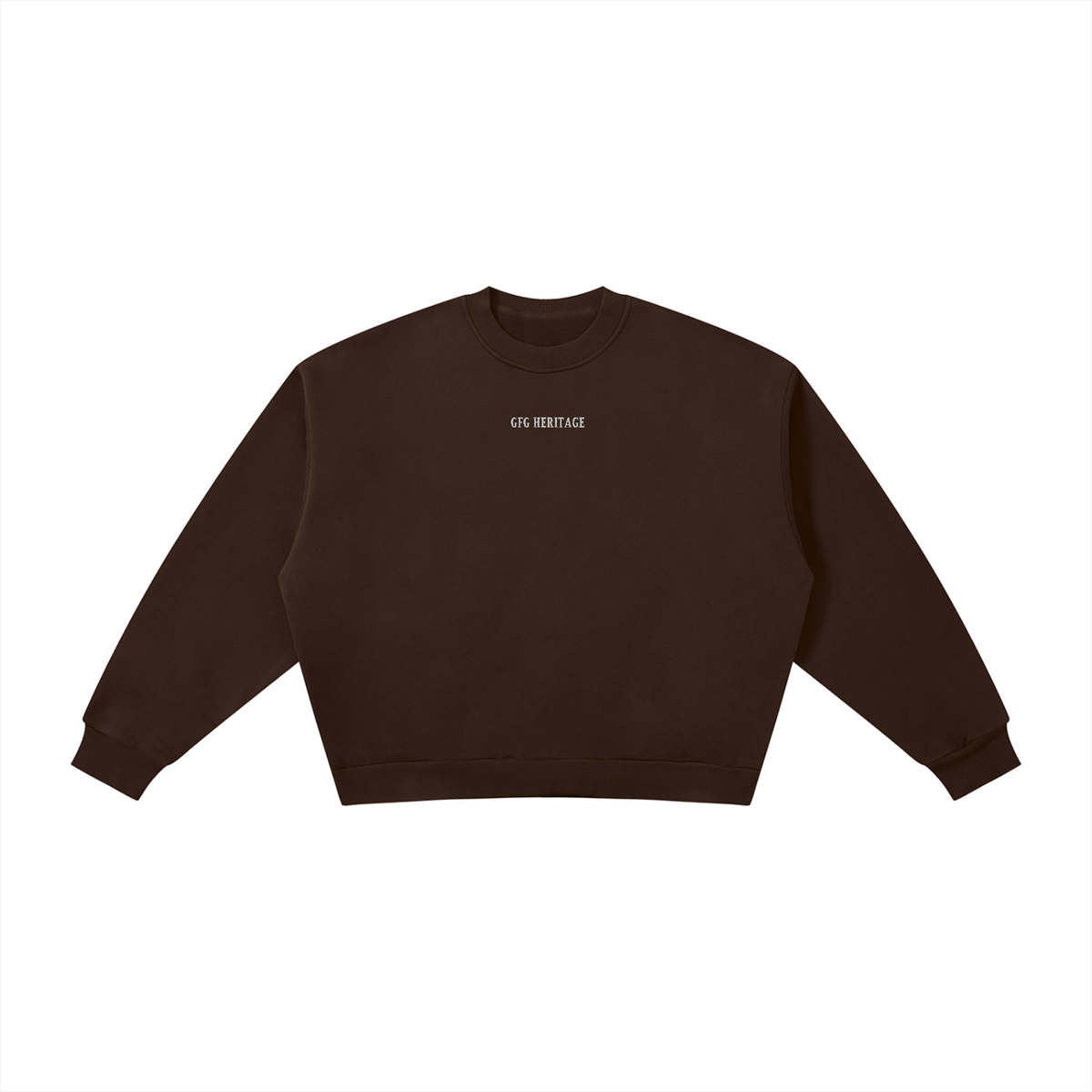 The GFG Heritage Boxy Fleece Crewneck — White Lettering