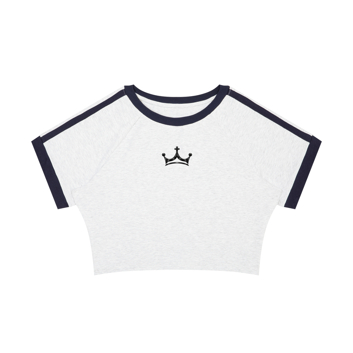 The GFG Heritage Collegiate Crop Tee — Black Crown