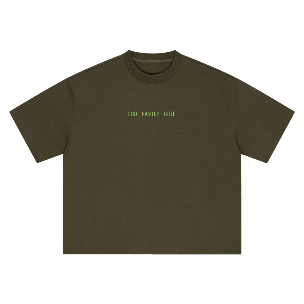 The GFG Heritage Boxy Oversized Tee — God. Family. Golf.