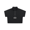 The GFG Heritage Quarter-Zip Crop Sweatshirt — White Crown