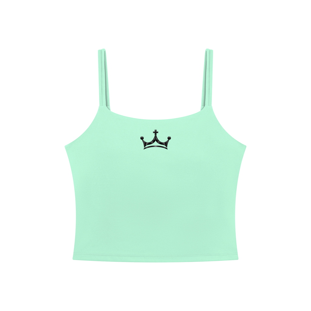 The GFG Heritage Yoga Crop Tank — Black Crown