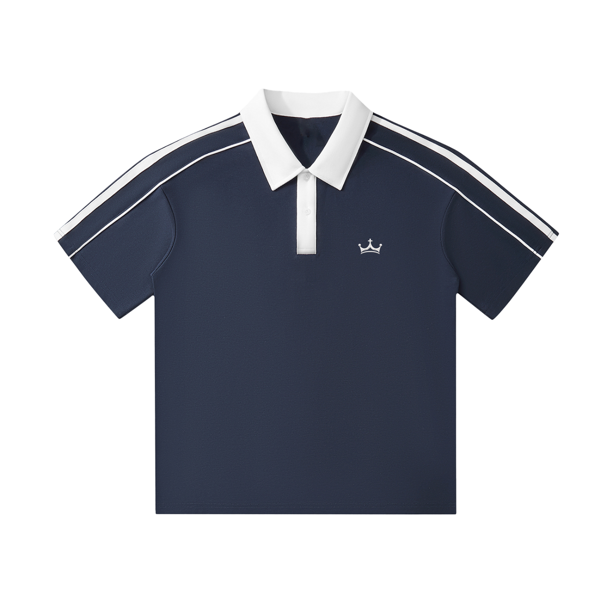 The GFG Heritage Contrast-Collar Polo — White Crown