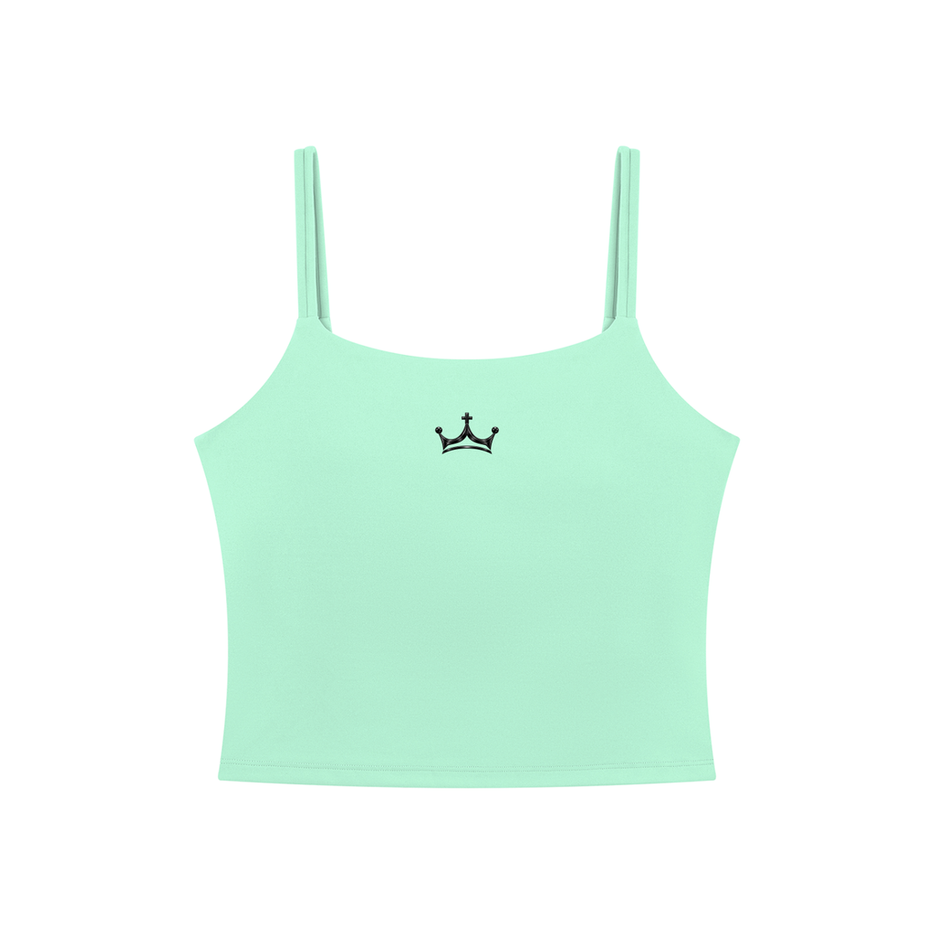 The GFG Heritage Yoga Crop Tank — Black Crown