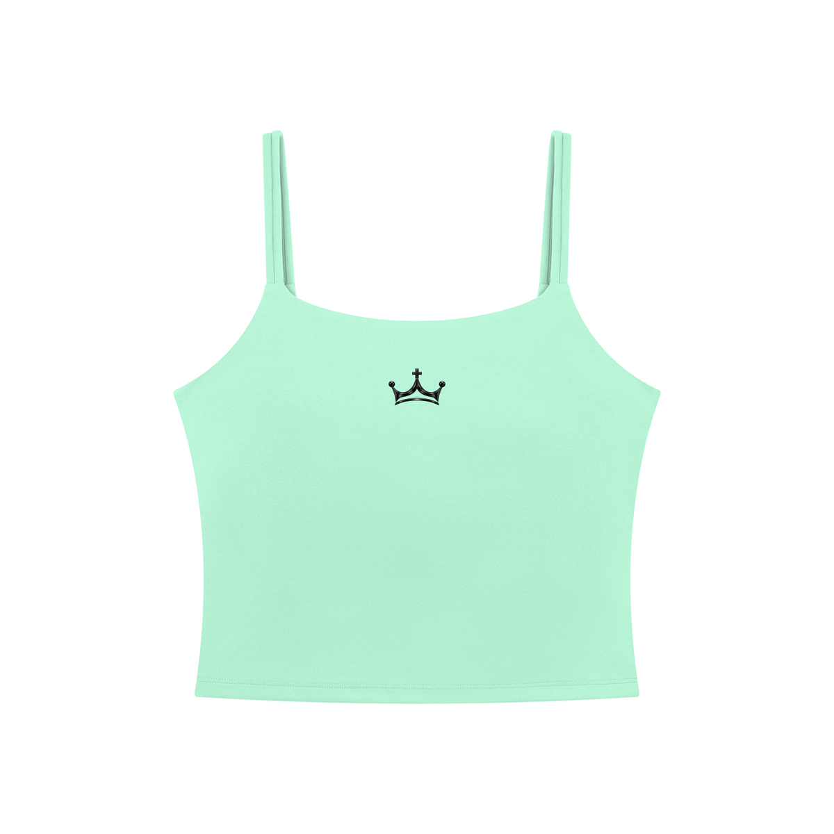 The GFG Heritage Yoga Crop Tank — Black Crown