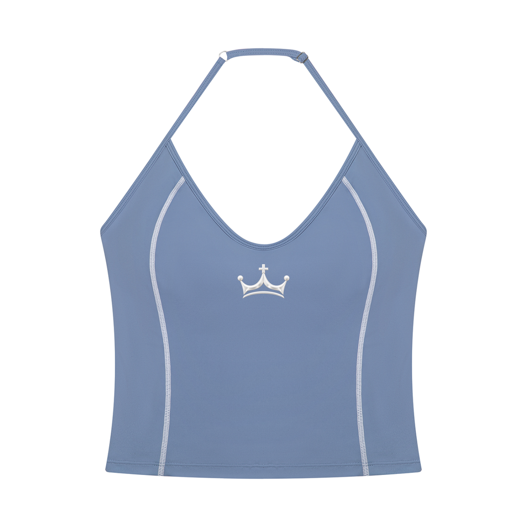 The GFG Heritage Halter Yoga Tank — White Crown