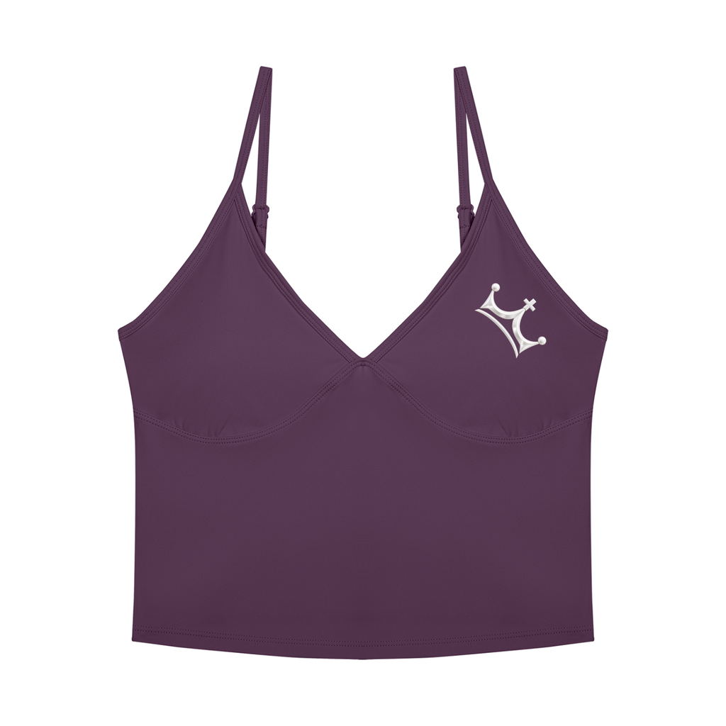 The GFG Heritage V-Neck Yoga Tank — White Crown