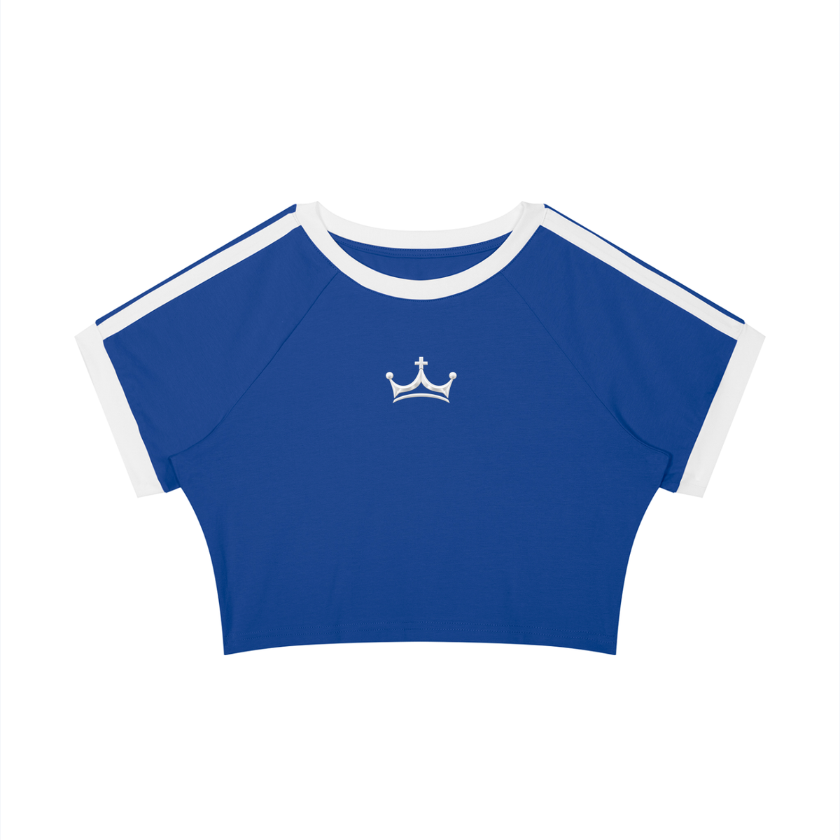 The GFG Heritage Collegiate Crop Tee — White Crown