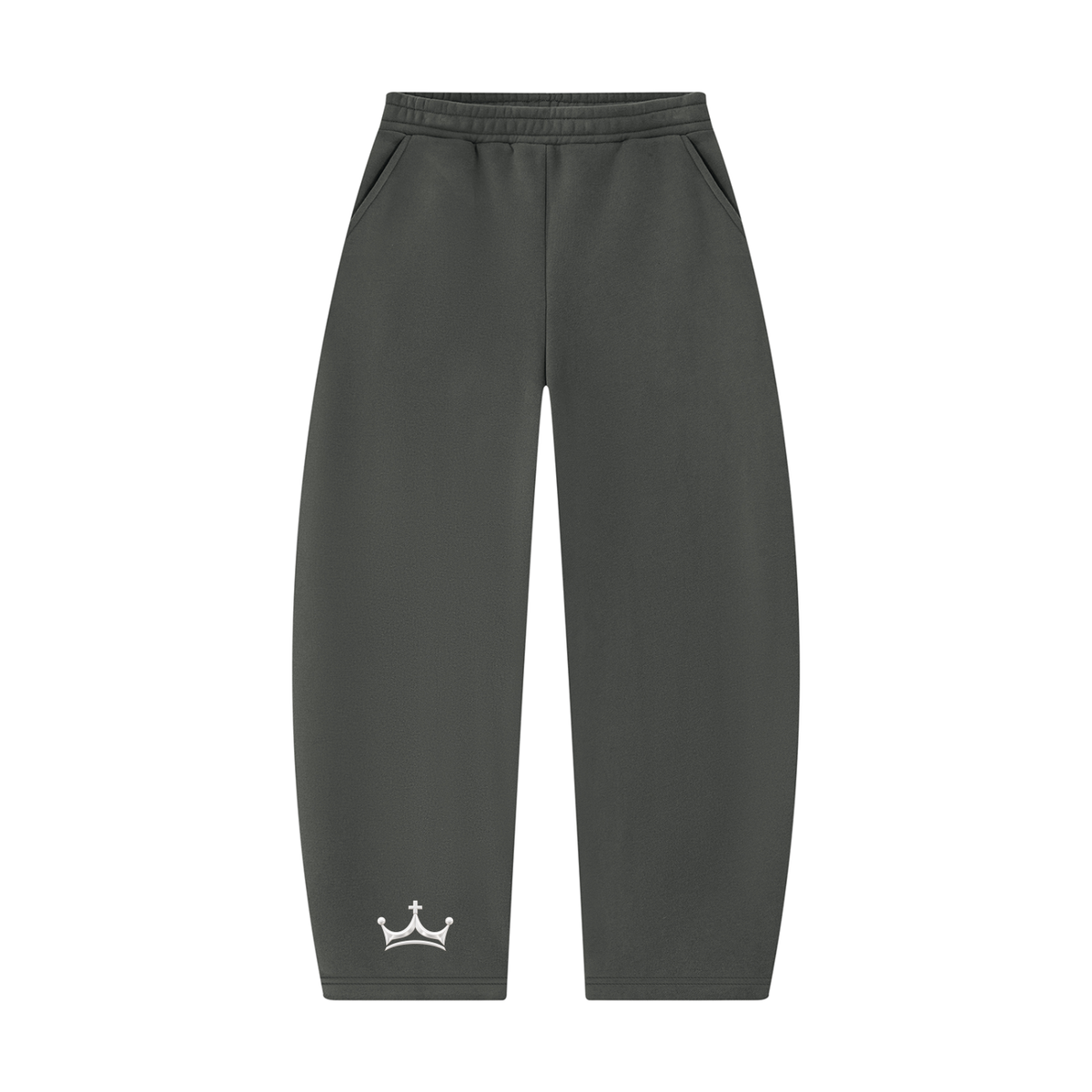 The GFG Heritage Barrel Leg Sweatpants — Silver Crown