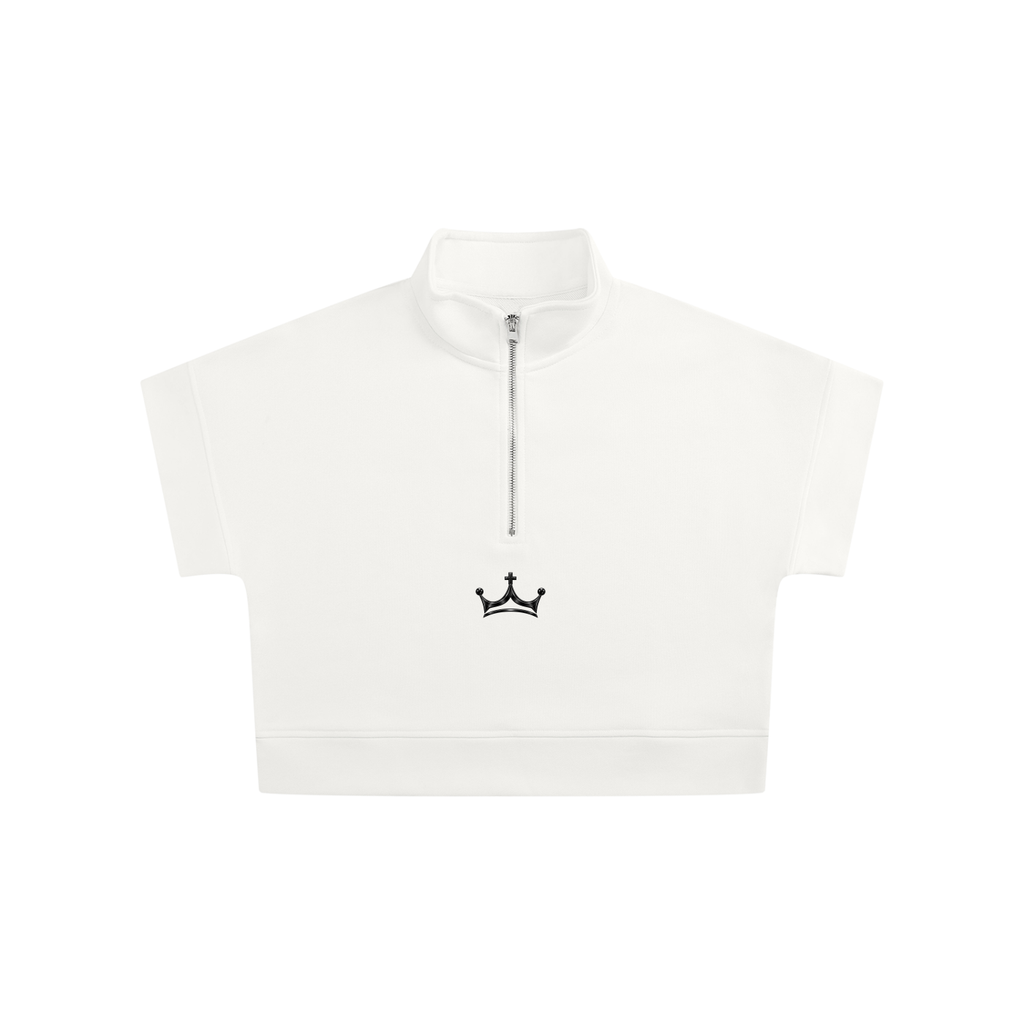 The GFG Heritage Quarter-Zip Crop Sweatshirt — Black Crown