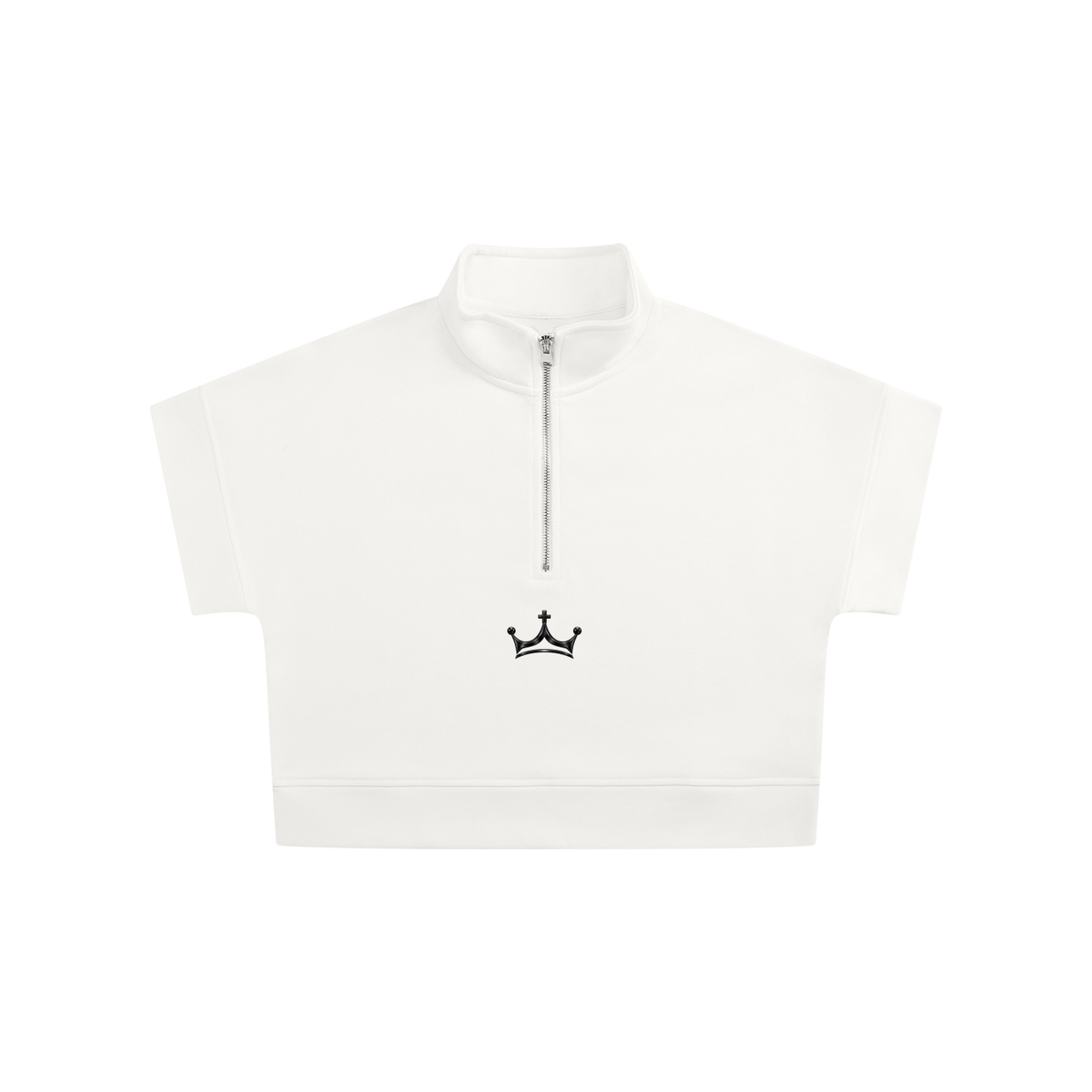 The GFG Heritage Quarter-Zip Crop Sweatshirt — Black Crown
