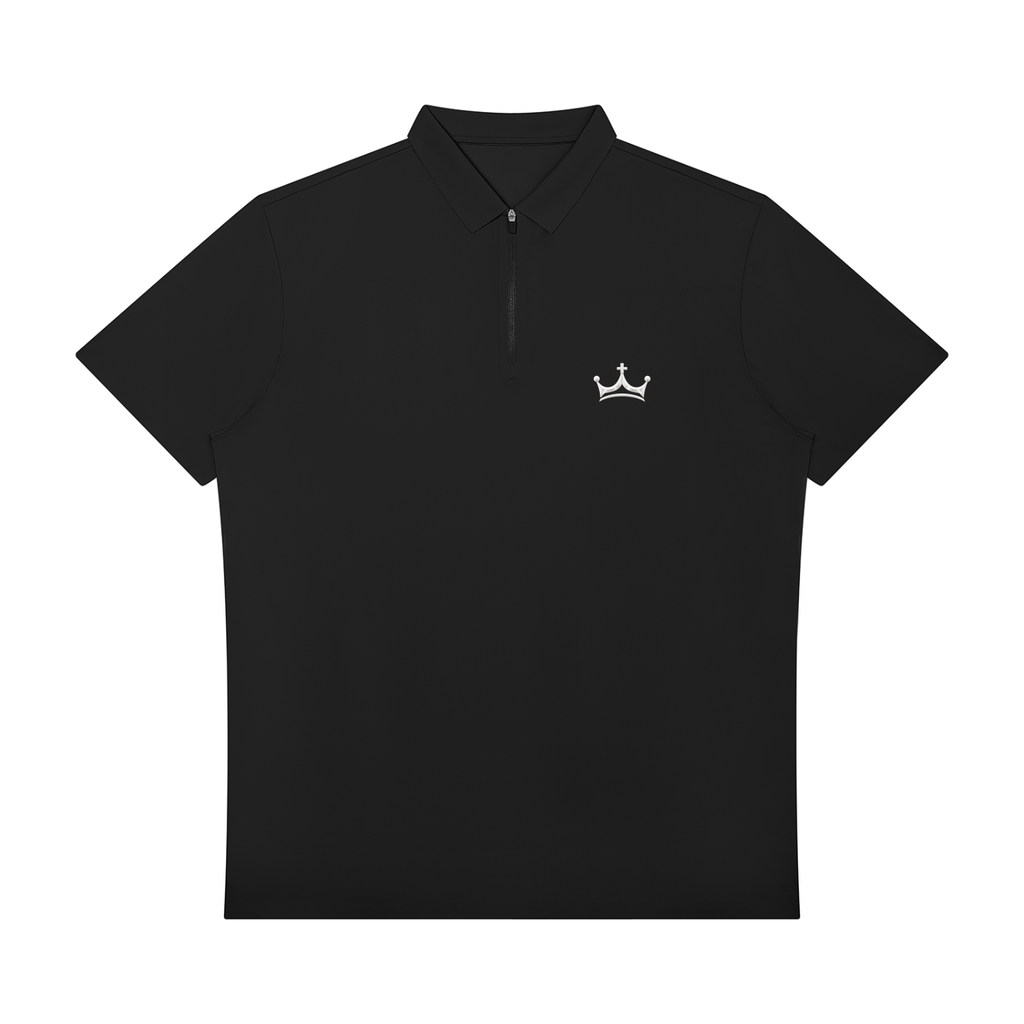 The GFG Heritage Quarter-Zip Performance Polo — White Crown
