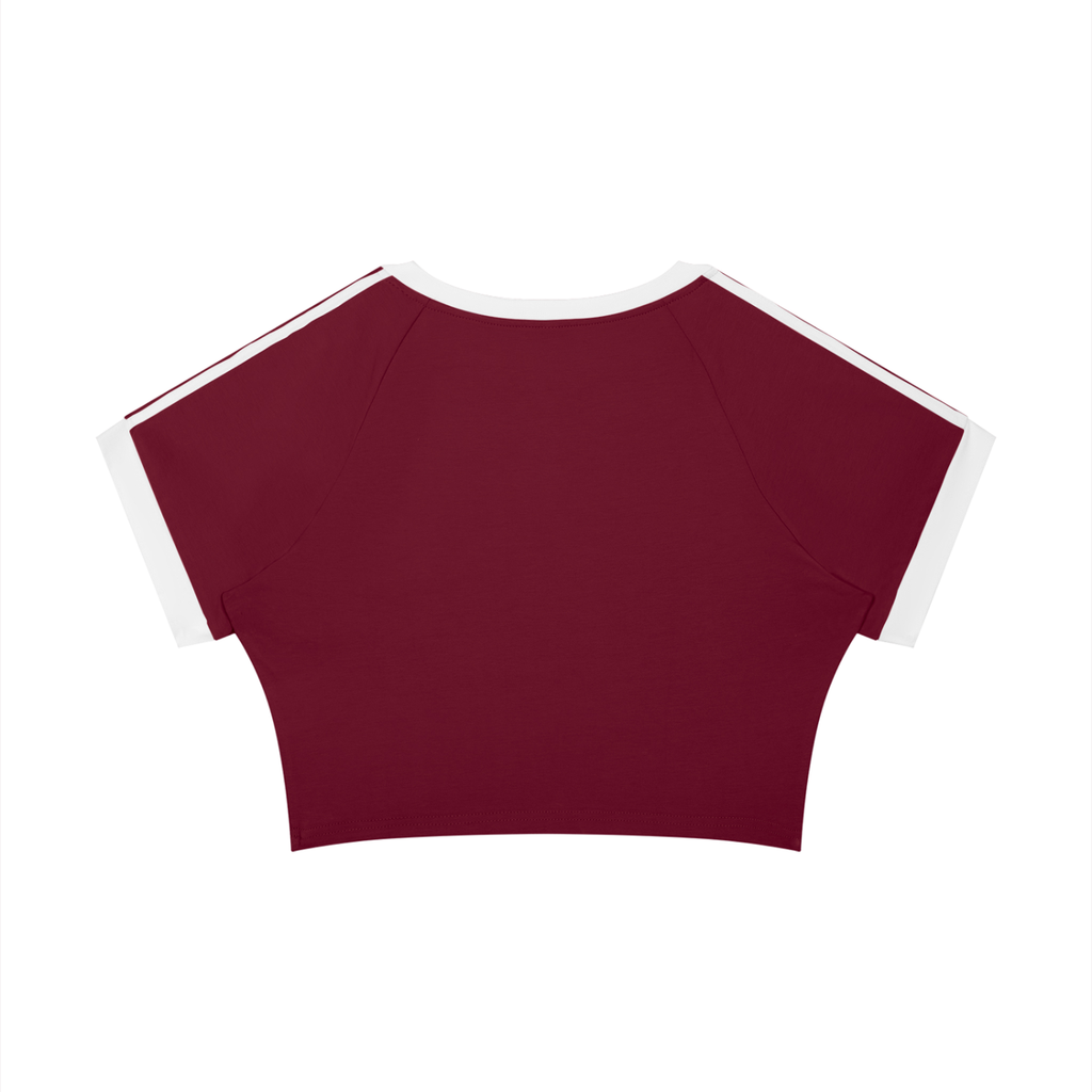 The GFG Heritage Varsity Crop Tee — White Crown