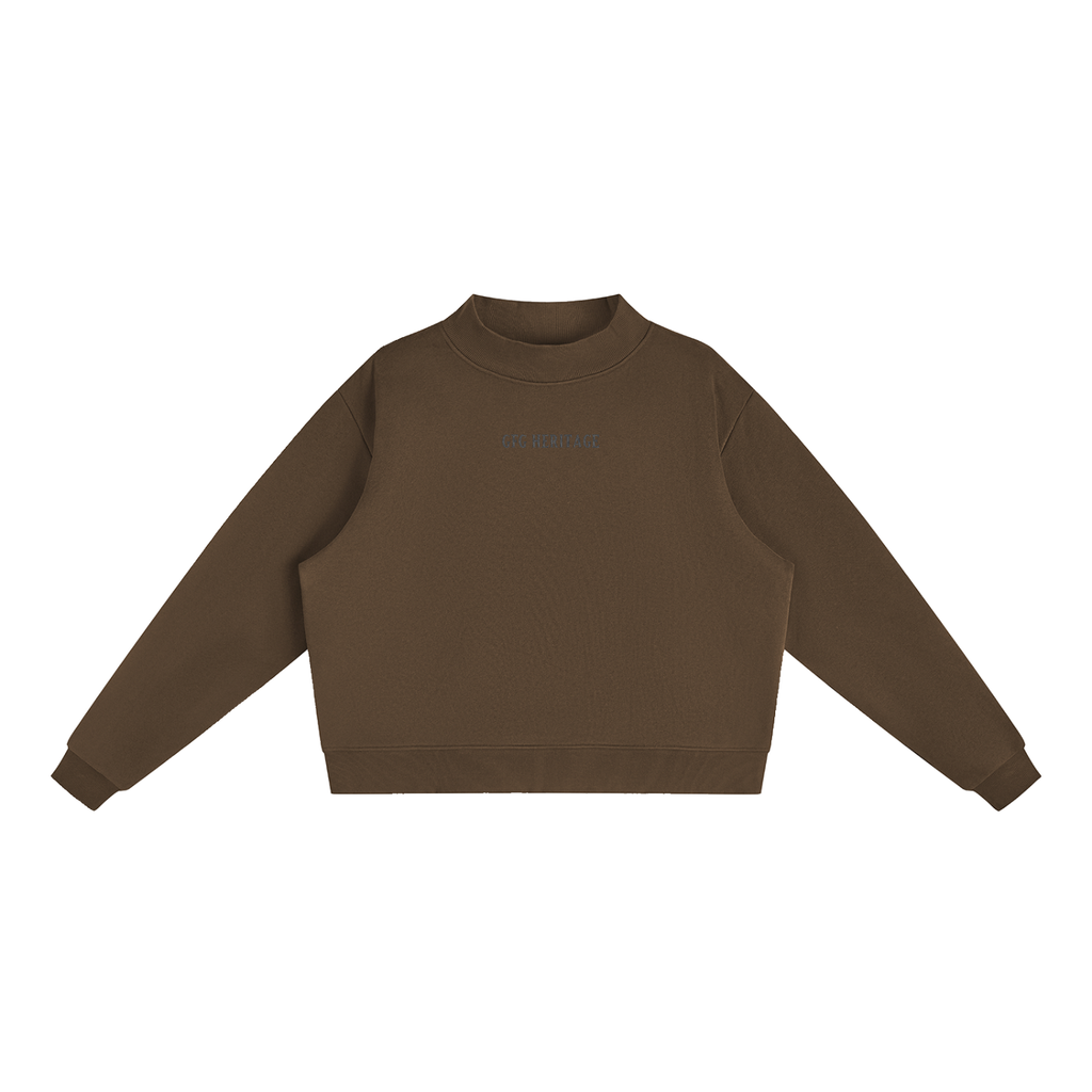 The GFG Heritage Essential Fleece Mock-Neck Sweatshirt — Tonal Lettering