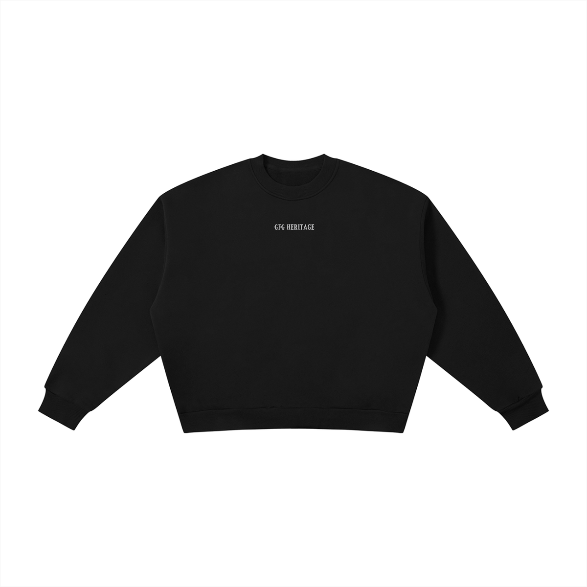 The GFG Heritage Boxy Fleece Crewneck — White Lettering