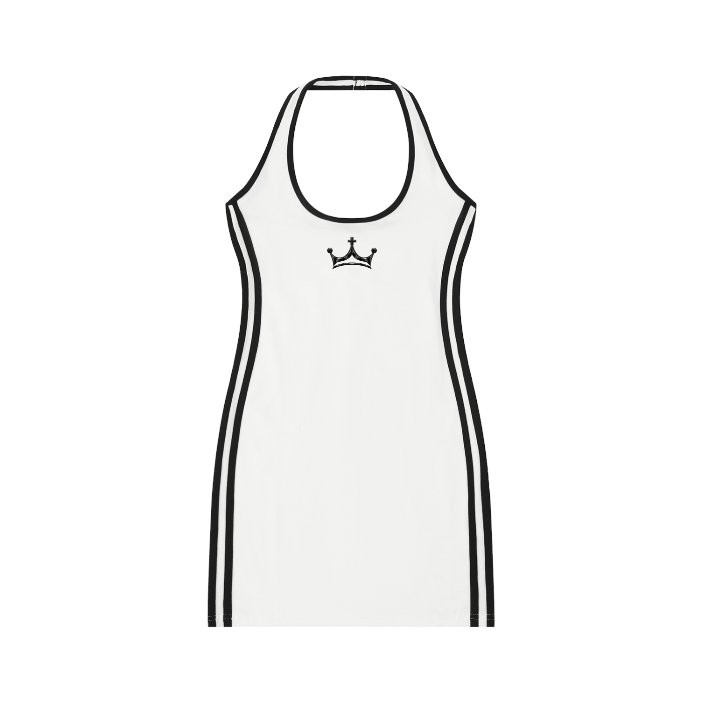 The GFG Heritage Halter Mini Dress — Black Crown