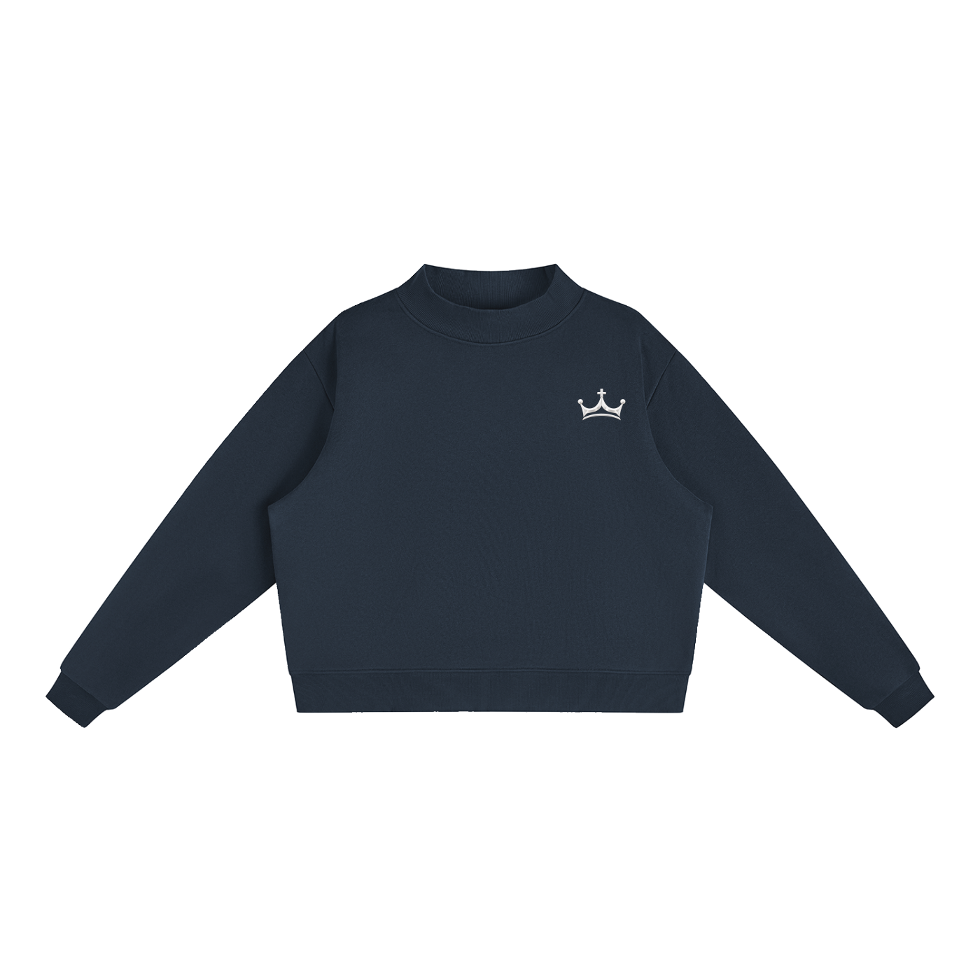 The Navy Crown Mock-Neck
