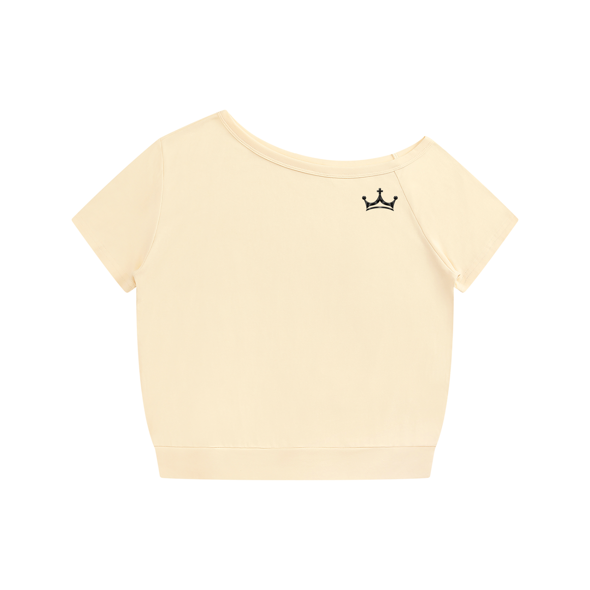 The GFG Heritage Off-the-Shoulder Tee — Black Crown
