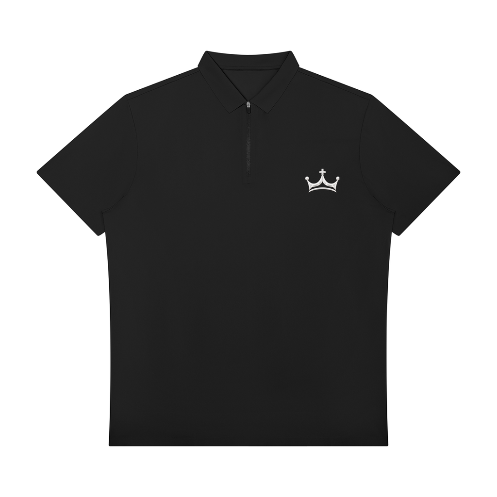 The GFG Heritage Quarter-Zip Performance Polo — White Crown