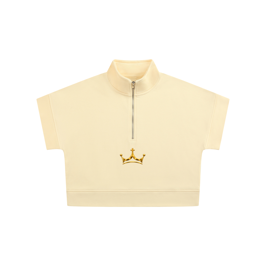 The GFG Heritage Quarter-Zip Crop Sweatshirt — Gold Crown