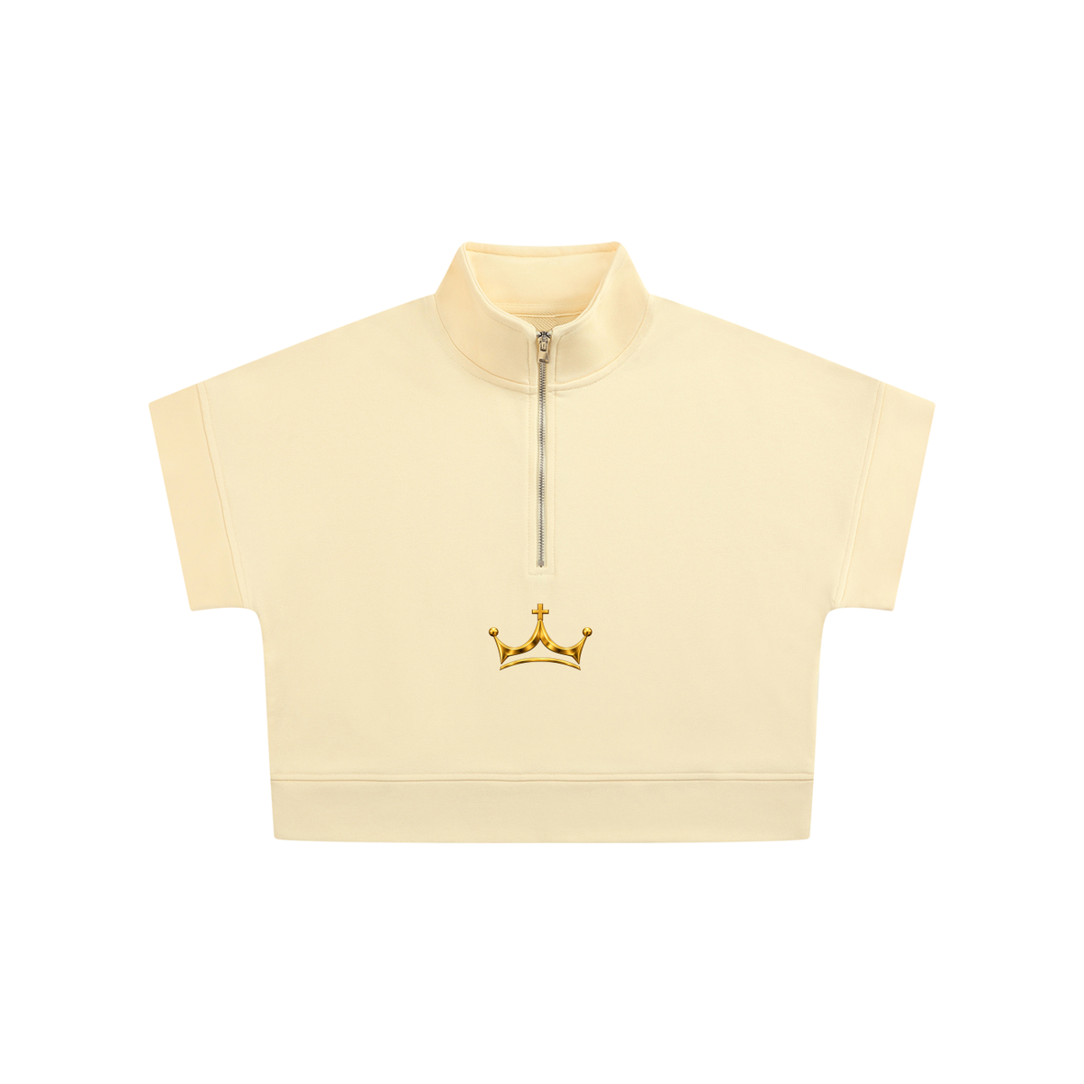 The GFG Heritage Quarter-Zip Crop Sweatshirt — Gold Crown