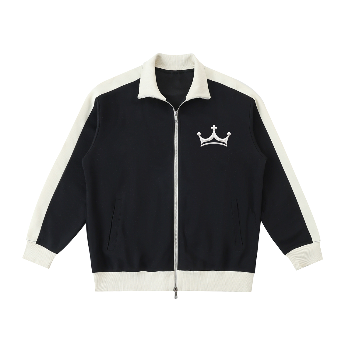The GFG Heritage Contrast Trim Jacket — Silver Crown