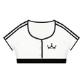 The GFG Heritage Color Block Crop Tee — Black Crown