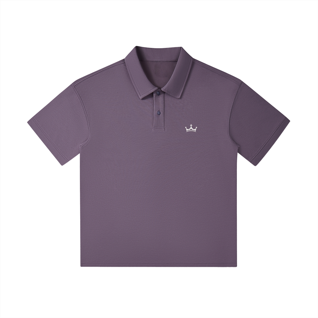 The GFG Heritage Drop-Shoulder Polo — White Crown