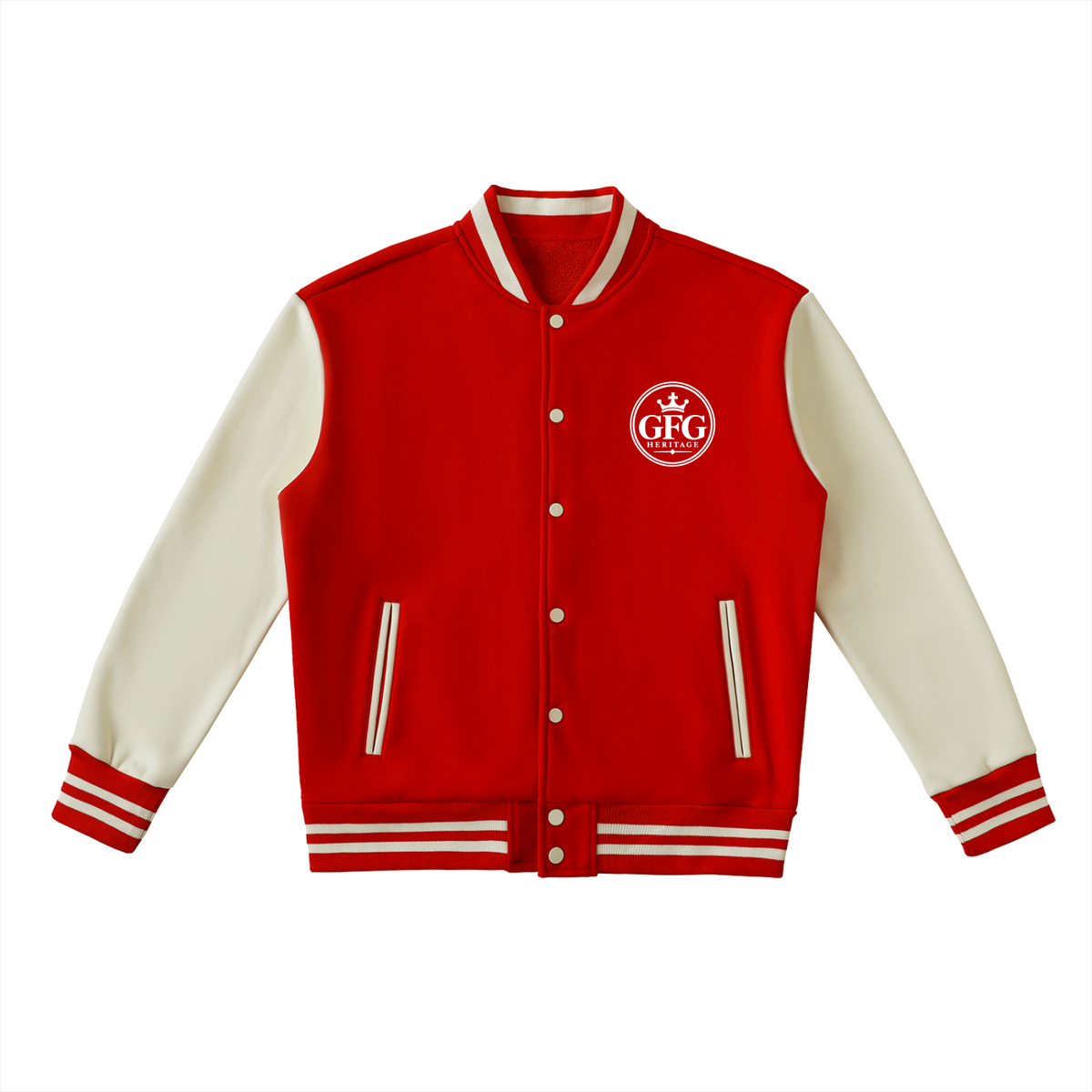 The GFG Heritage Two-Tone Fleeced Varsity Jacket — Crest Badge